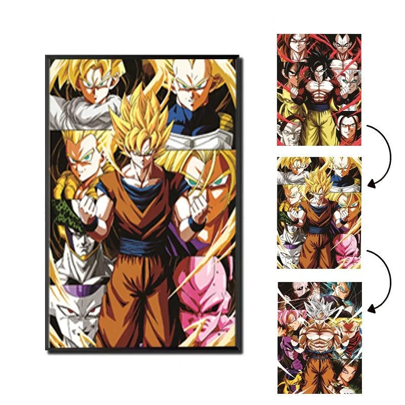 Póster Lenticular 3D · Goku (3 escenas)