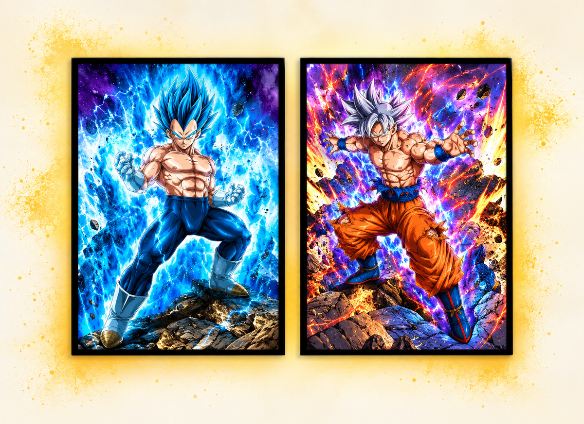 Póster Lenticular 3D · Goku y Vegeta