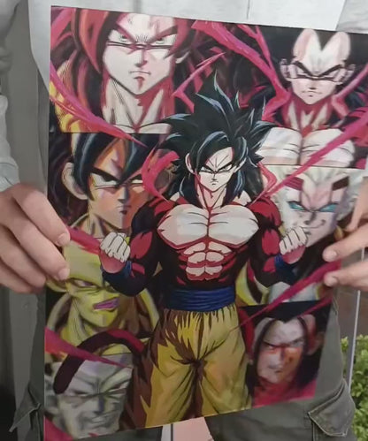Póster Lenticular 3D · Goku (3 escenas)